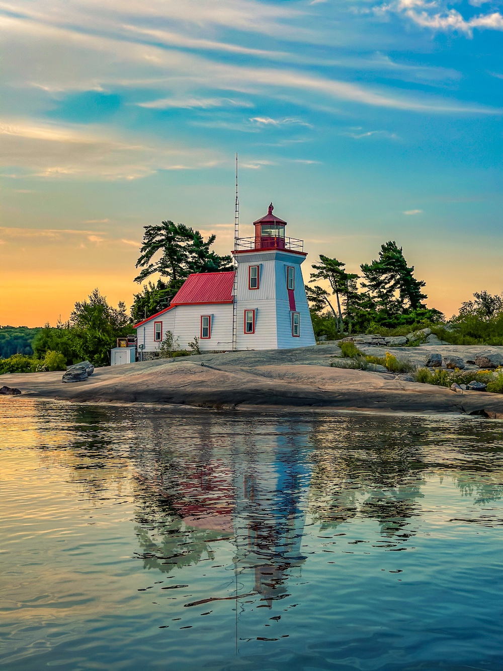 Lighthouse on rocky shore