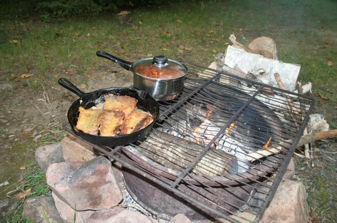 cooking a shore lunch