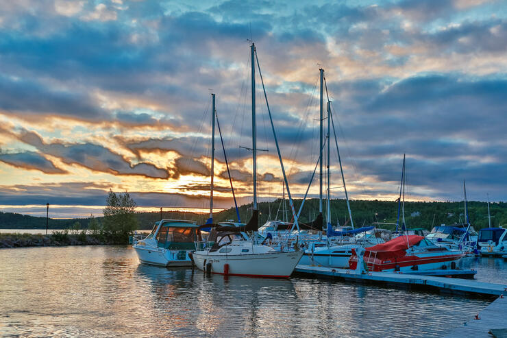 sunset on lake temiskaming