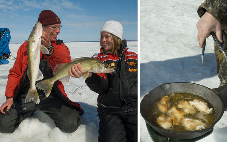James and Islay Smedley on Lake Abitibi