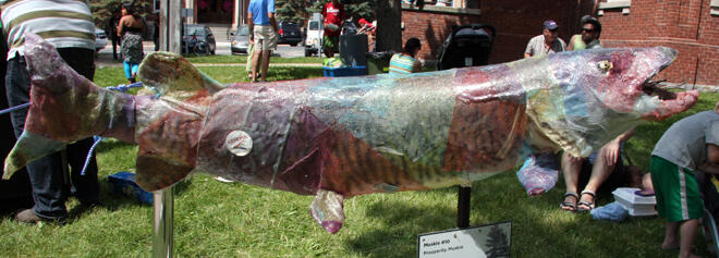 This photo doesn't do justice to this muskie by Heather Grop and Jennifer Findlay. So pretty.