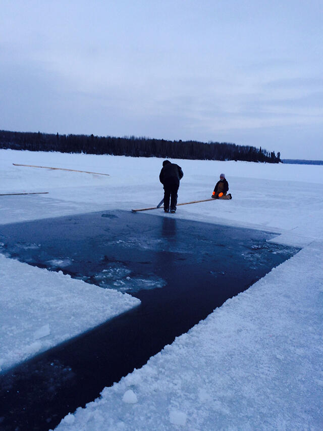 Each ice block is cut with precision