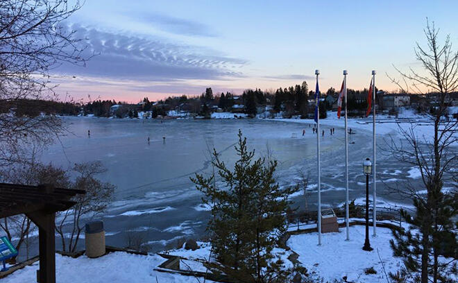 Skating on Howey Bay, Red Lake    Photo: Jayson Botel