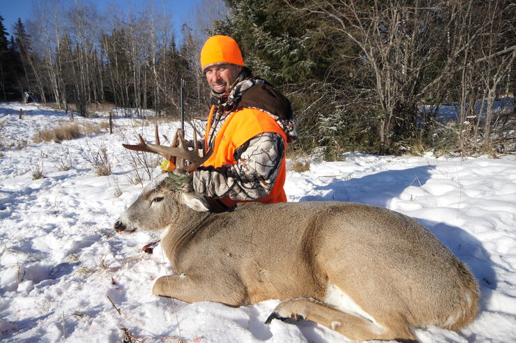 hunter with deer