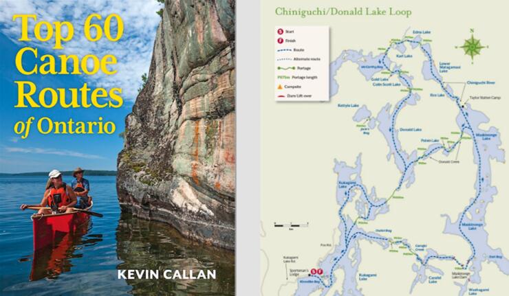 Front cover of a guide book and a map from inside 