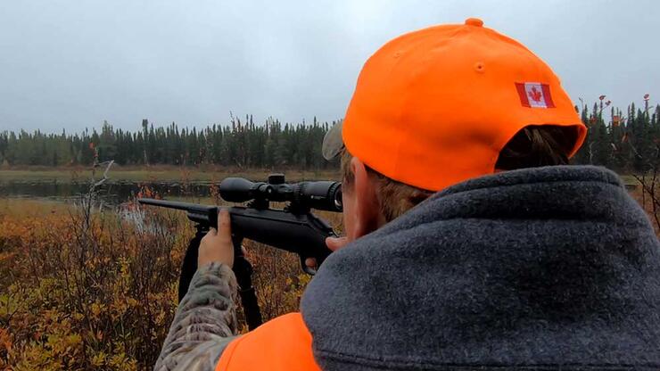 hunter wearing orange