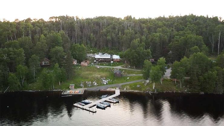 green wilderness lodge main lodge and dock