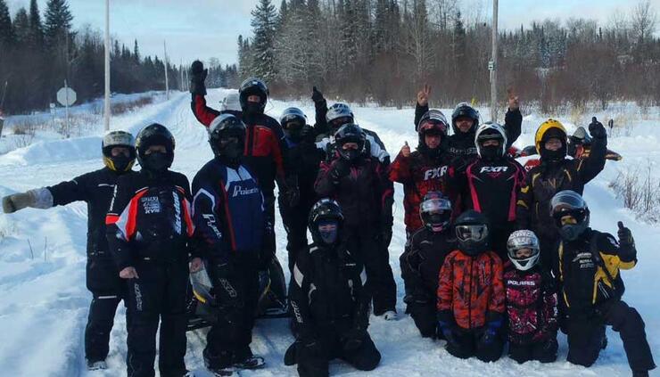 group shot of sledders